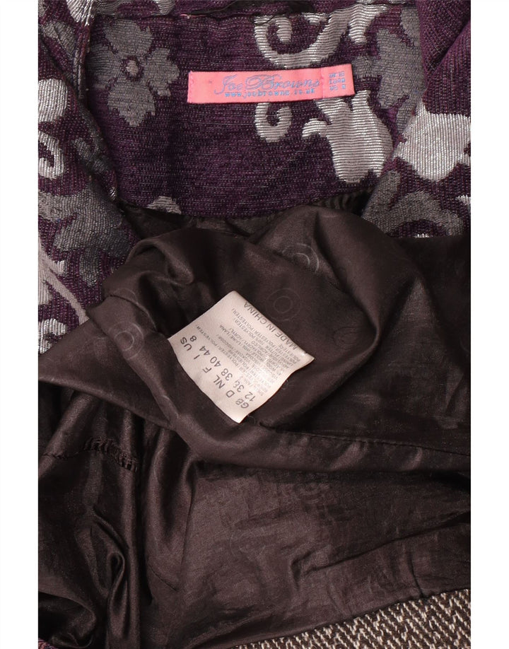 JOE BROWNS Abrigo para mujer UK 40 Medio Púrpura Floral Clásico