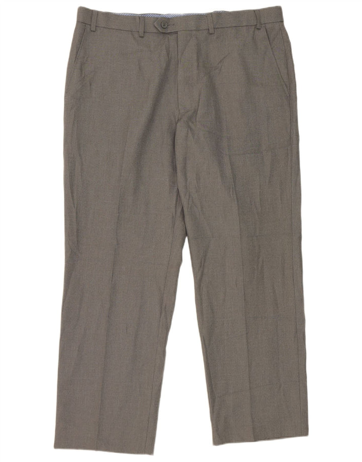 Marks & Spencer Pantalón de traje recto para hombre W38 L29 Poliéster gris