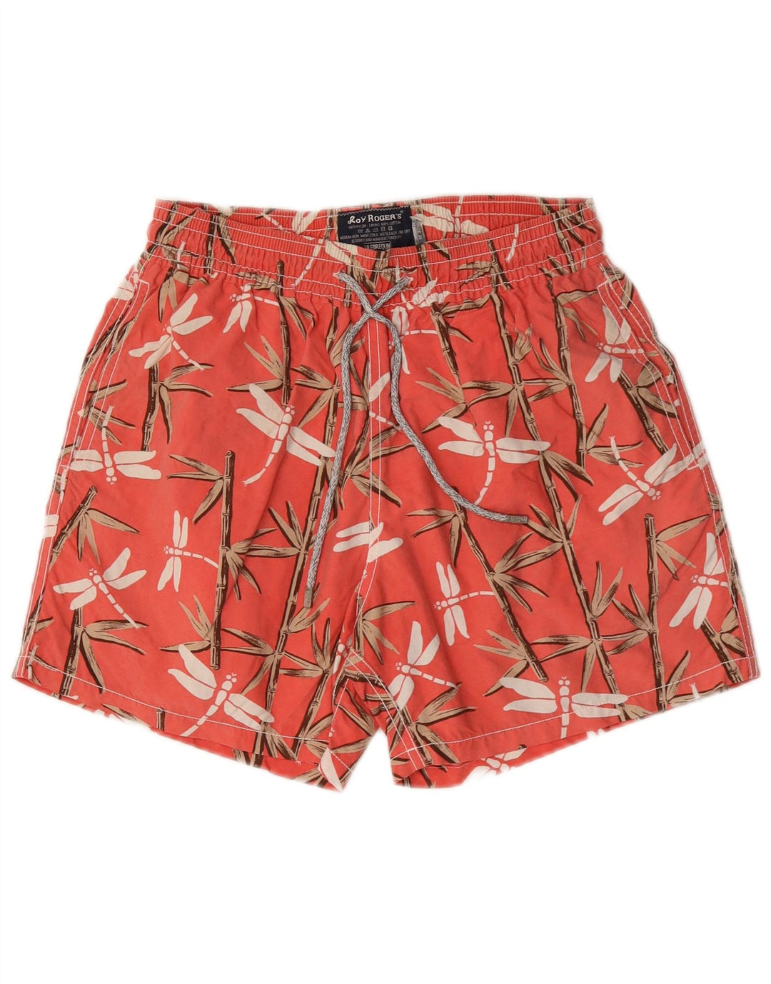 Roy Rogers Bañador para Hombre, Shorts de Nailon Floral Rojo Mediano