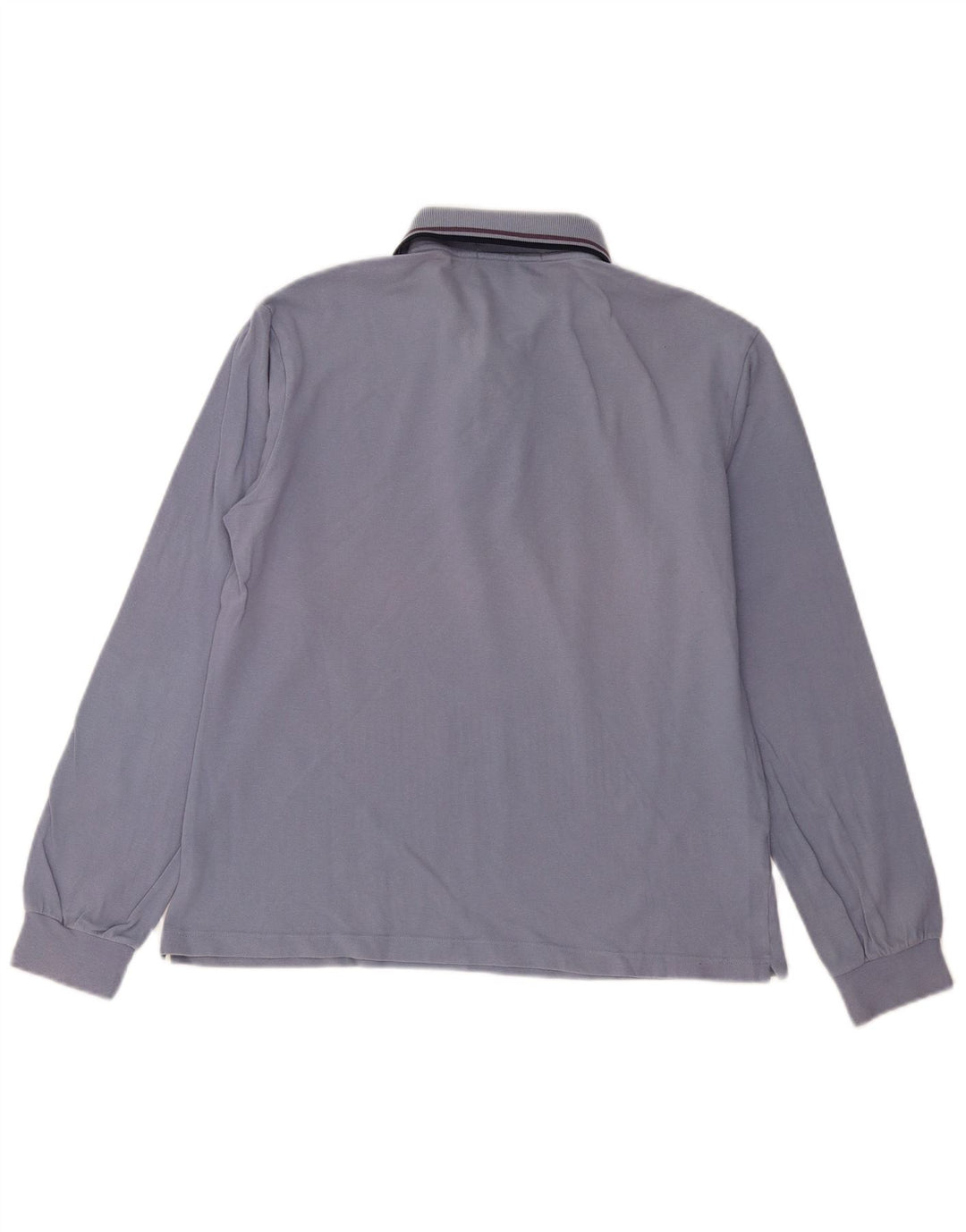 FRED PERRY Polo de manga larga para hombre de algodón azul medio