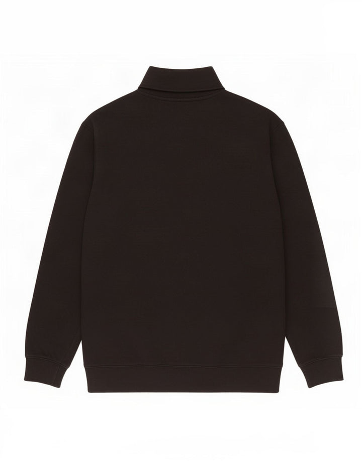 Levi's Sudadera con cuello con cremallera estándar para hombre, jersey de algodón negro grande
