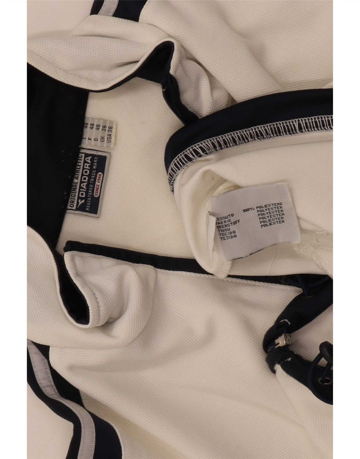Diadora Chaqueta de chándal para hombre ES 36 Small Blanco Colorblock Poliéster