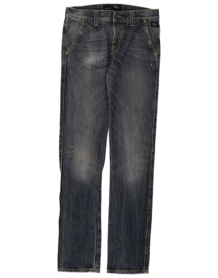 Roy Rogers Vaqueros rectos desgastados para hombre W30 L35 algodón azul