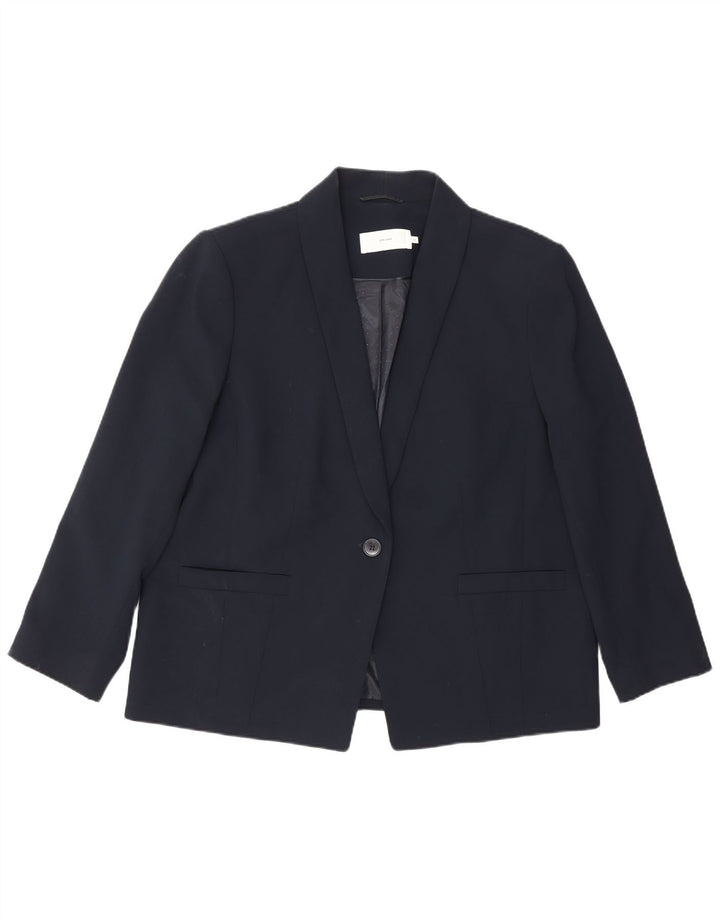 John Lewis Chaqueta tipo blazer con 1 botón para mujer UK 40 XL Poliéster azul marino