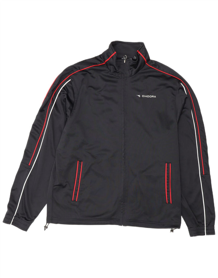 Diadora Chaqueta de chándal para hombre UK 40 Mediana Negro Poliéster