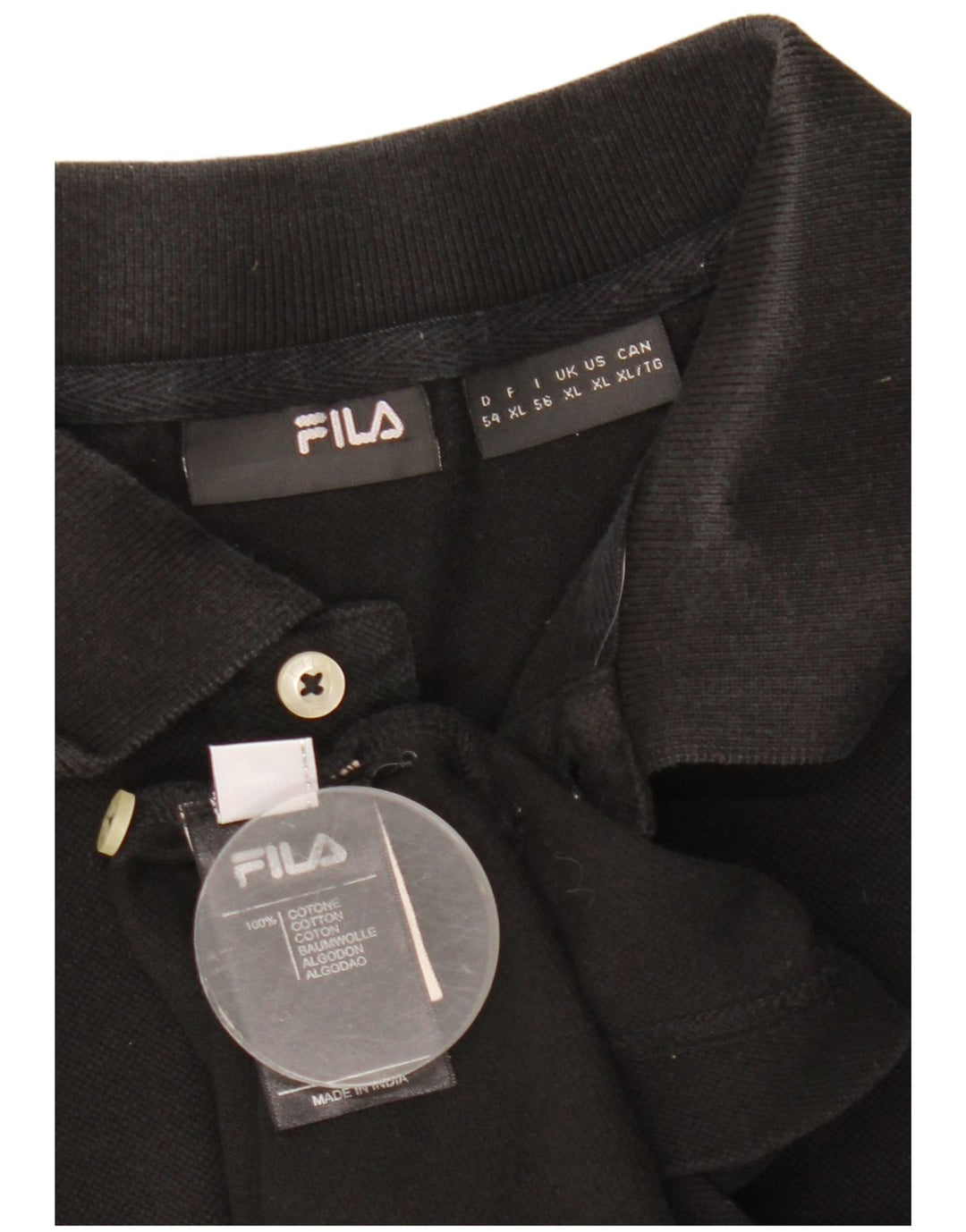 Fila Polo Hombre XL Algodón Negro
