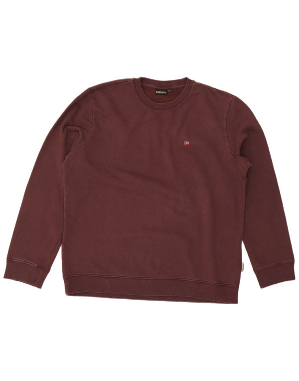 Napapijri Hombre Geographic Sudadera Jumper 2XL Granate Algodón