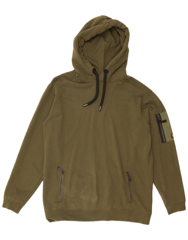 Superdry Jersey con capucha y corte holgado para hombre, talla pequeña, de algodón verde