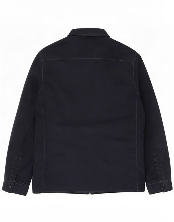 Zara Mens Slim Fit Bomber Jacket UK 40 Grande Azul Marino Poliéster
