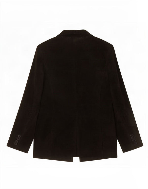 Chaqueta de ante vintage para mujer IT 44 Cuero negro medio