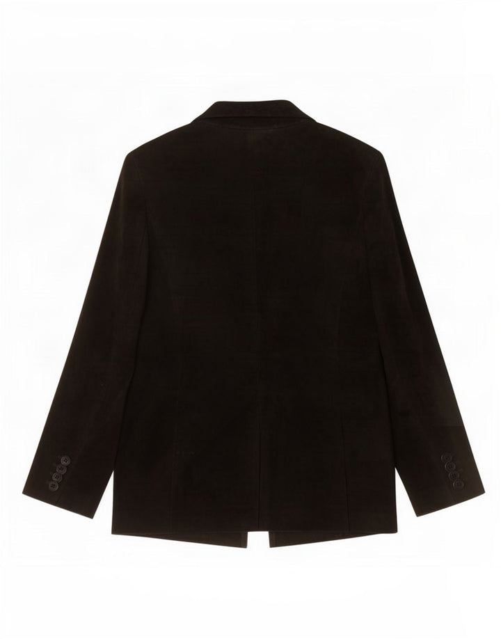 Chaqueta de ante vintage para mujer IT 44 Cuero negro medio