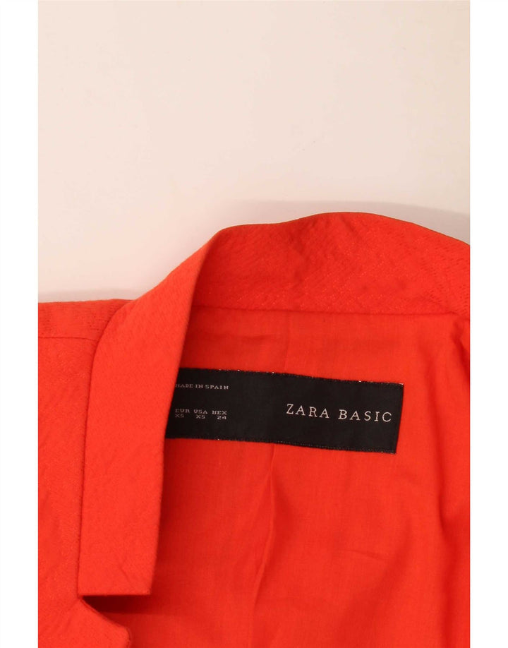 Zara Mujer Chaqueta Americana Abierta UK 6 XS Rojo