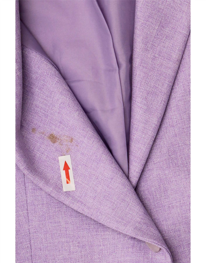 Marks & Spencer Chaqueta tipo blazer estándar con 1 botón para mujer, talla M, color morado