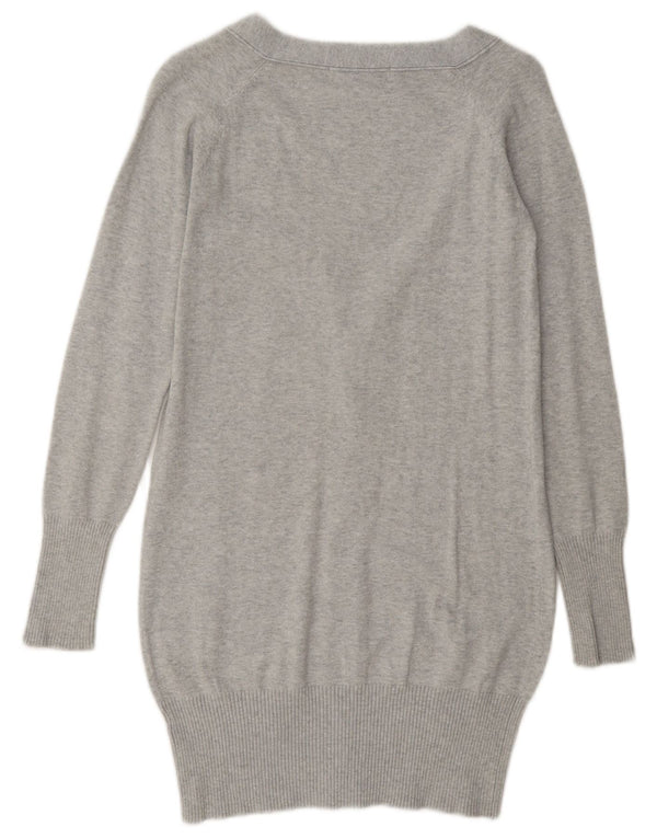 Zara Mujer Cárdigan Suéter UK 10 Small Gris Algodón