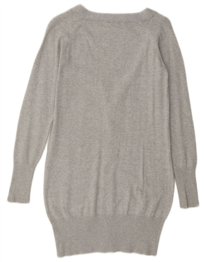Zara Mujer Cárdigan Suéter UK 10 Small Gris Algodón