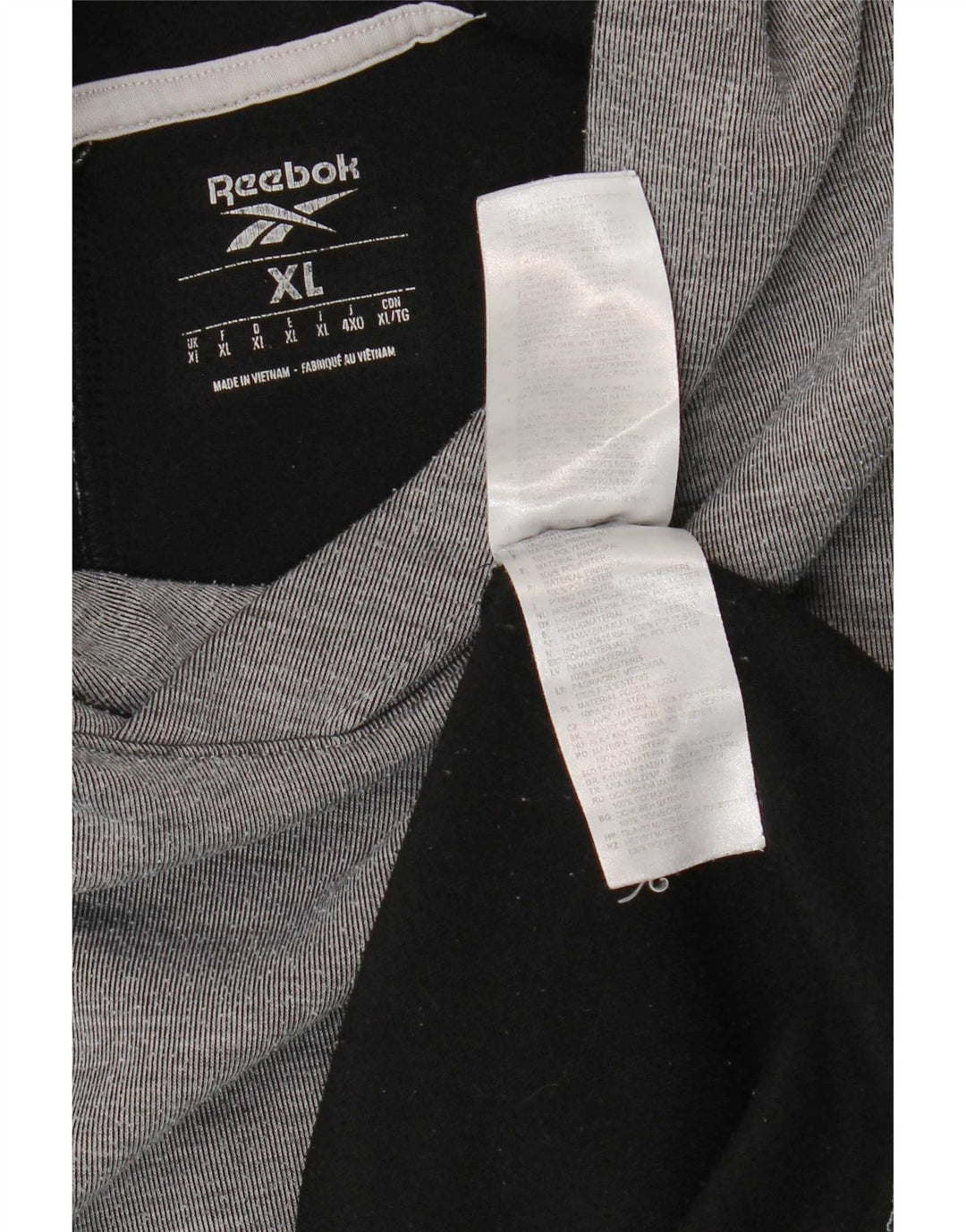 Reebok Sudadera con capucha para hombre Jumper XL Gris Colorblock Poliéster