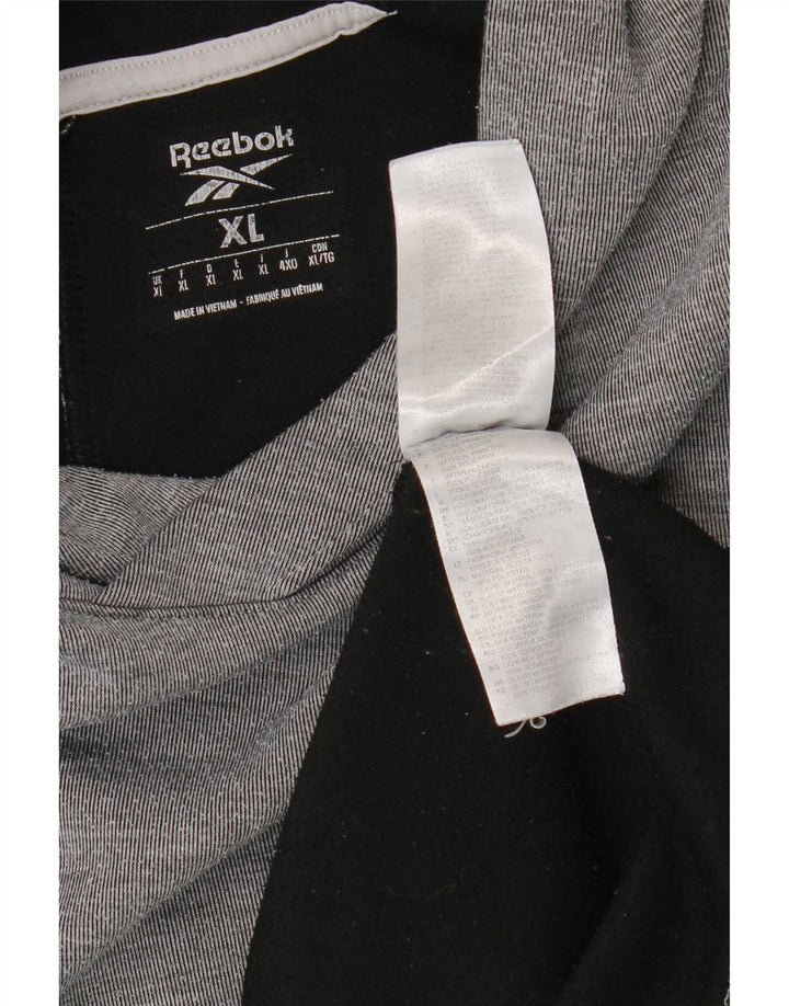 Reebok Sudadera con capucha para hombre Jumper XL Gris Colorblock Poliéster