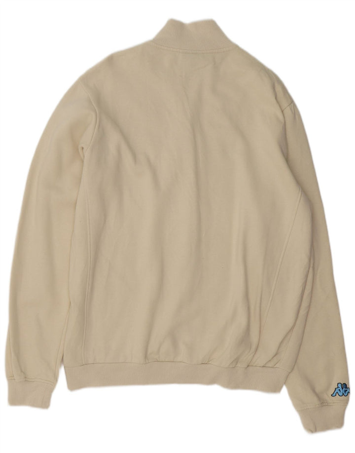 Kappa Mens Graphic Chándal Top Chaqueta Grande De Algodón Blanco Roto