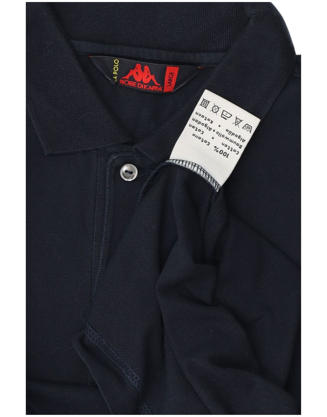 Kappa Polo Hombre Grande Azul Marino Algodón