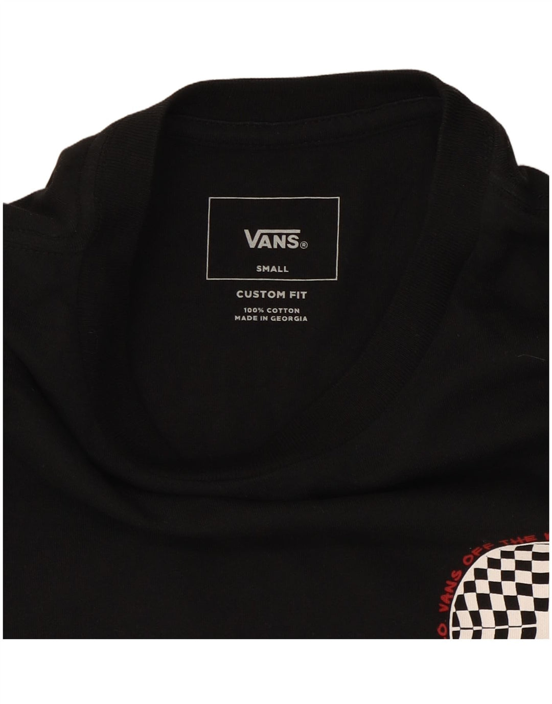 Vans - Camiseta gráfica para hombre, talla pequeña, algodón negro