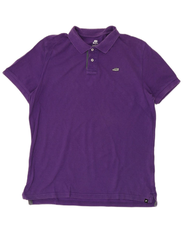 NIKE Polo para hombre UK 42/44 Large Púrpura Algodón
