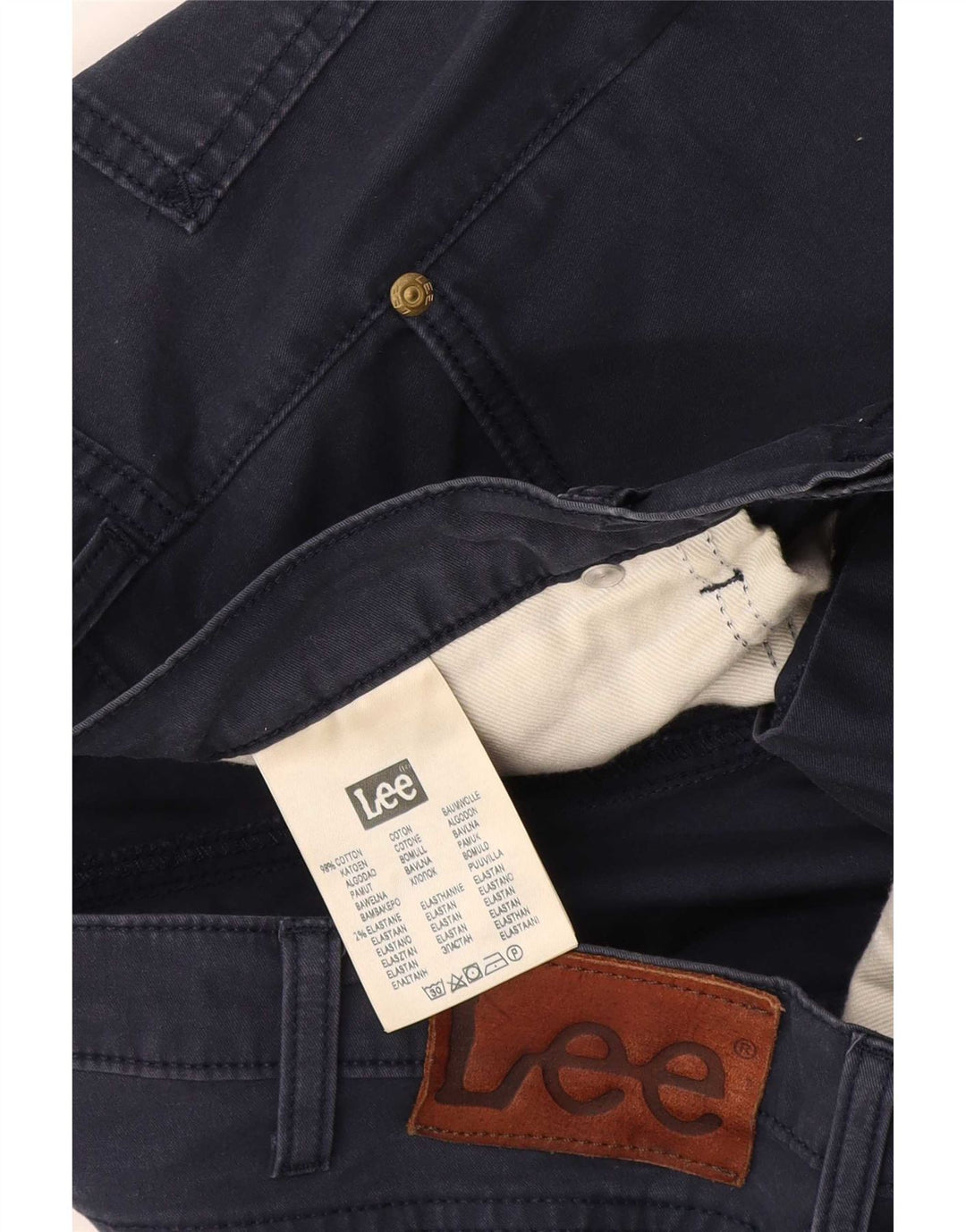 Lee Mens Denim Shorts W36 Grande Azul Marino Algodón