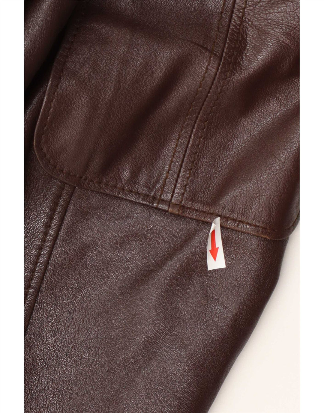 Abrigo de cuero vintage para mujer IT 48 XL Borgoña
