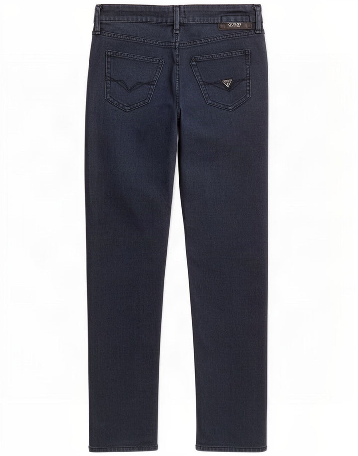 Guess Pantalón chino slim para hombre W29 L32 Poliéster azul marino