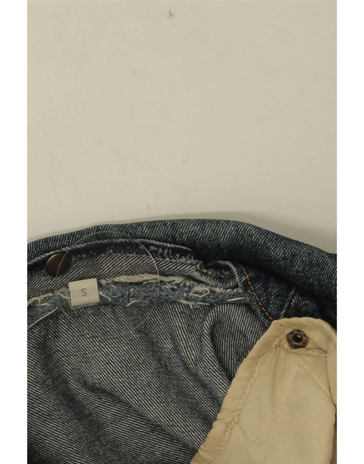 Vintage mujer chaqueta de mezclilla de gran tamaño Reino Unido 10 azul pequeño