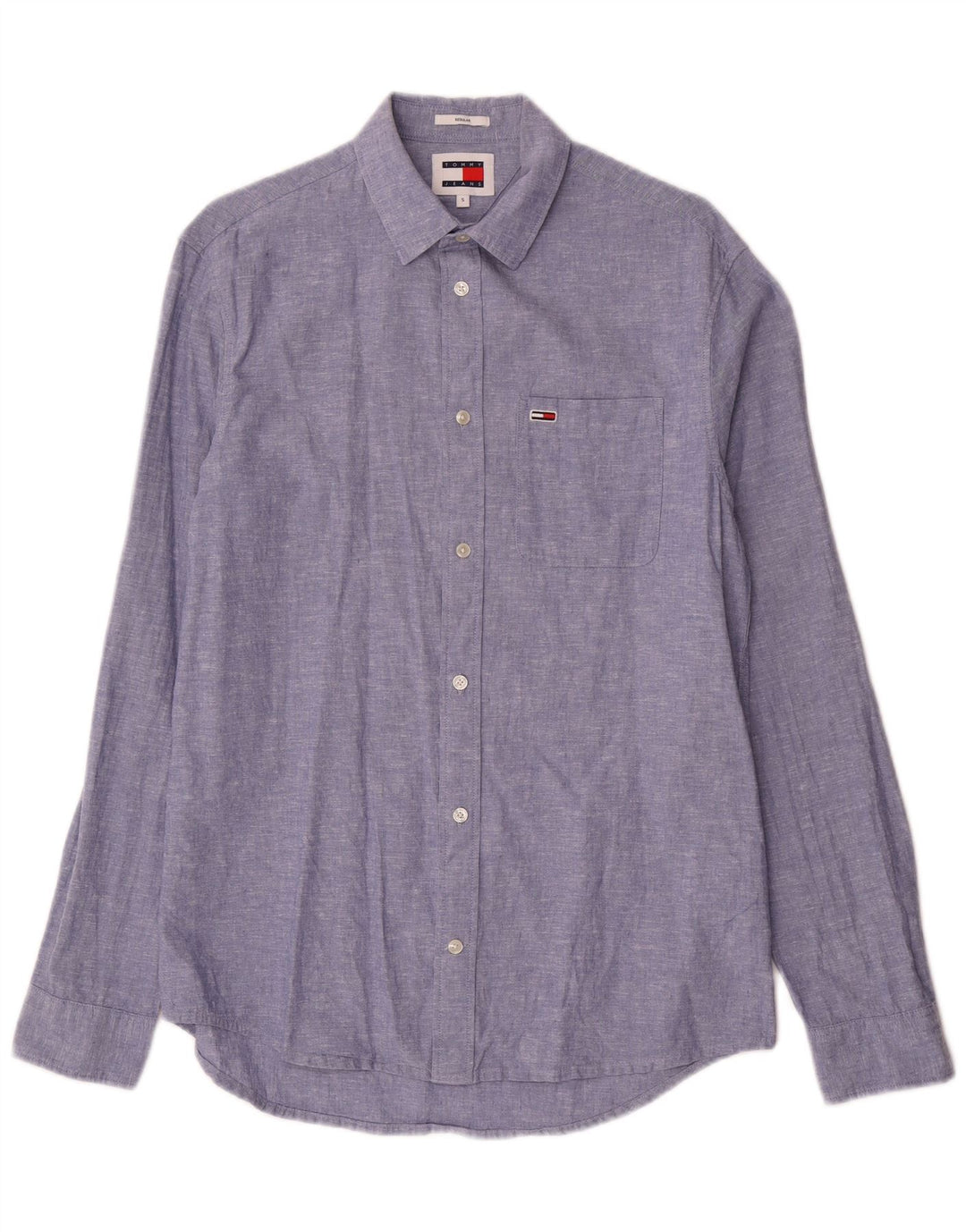Camisa Tommy Hilfiger Hombre Regular Fit Algodón Azul Pequeño