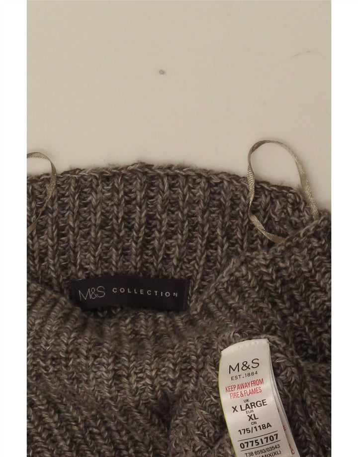 Marks & Spencer Suéter con Cuello Alto para Hombre XL Acrílico Moteado Gris