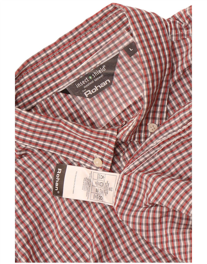 Camisa Rohan Hombre Grande Cuadros Rojos Poliéster