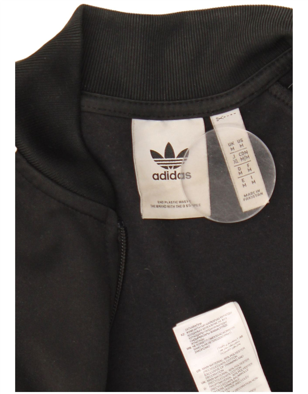Adidas Hombre Chándal Top Chaqueta Mediano Negro Poliéster