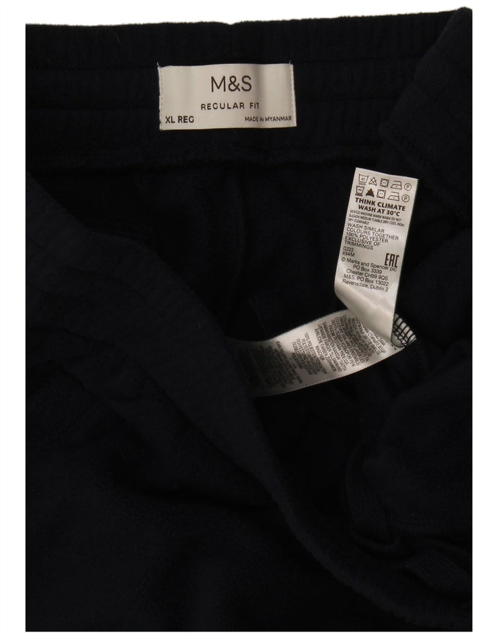 Marks & Spencer Pantalón de Chándal de Forro Polar para Hombre XL Azul Marino Poliéster
