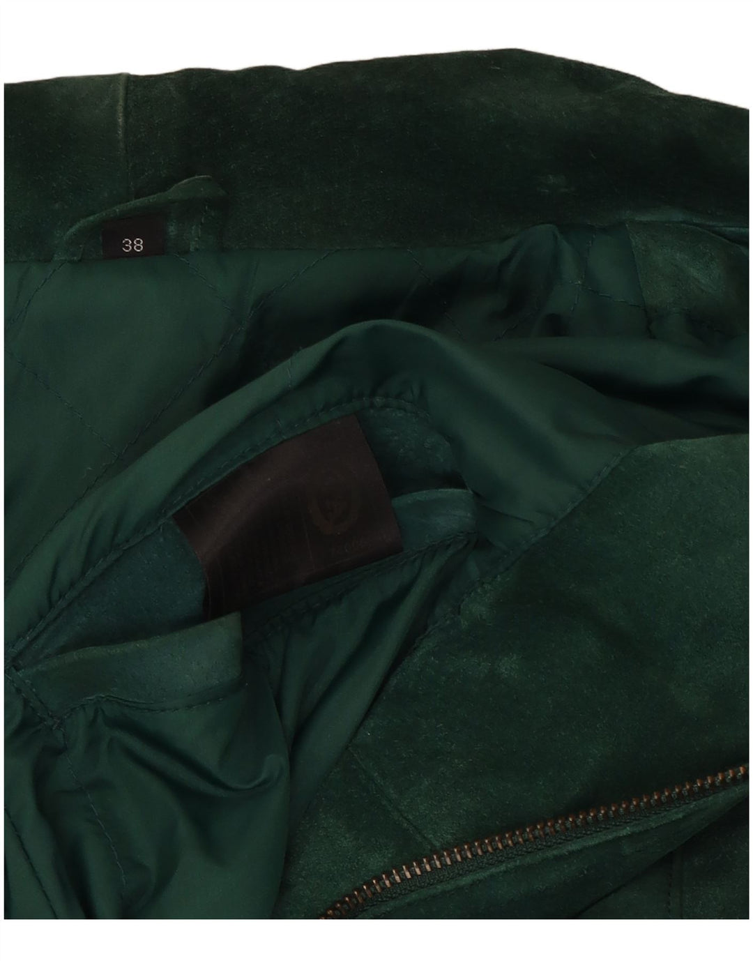 C & A Abrigo de ante extragrande para mujer EU 38 Cuero verde medio