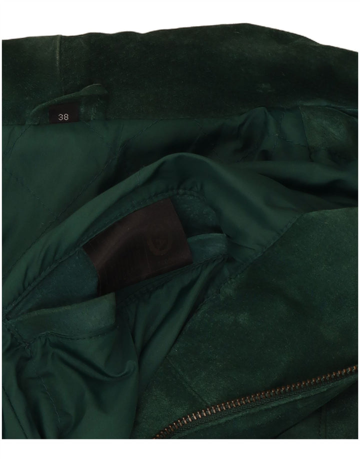 C & A Abrigo de ante extragrande para mujer EU 38 Cuero verde medio