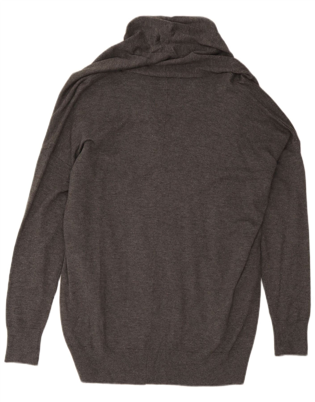 Zara Mujer Suéter Cárdigan Extragrande UK 46 Viscosa Gris Grande