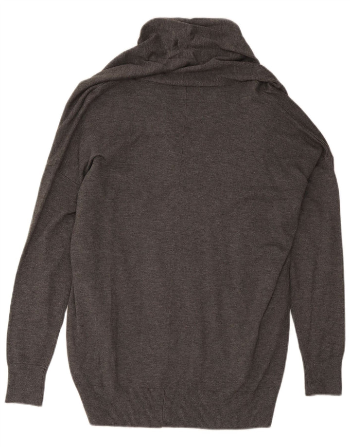 Zara Mujer Suéter Cárdigan Extragrande UK 46 Viscosa Gris Grande