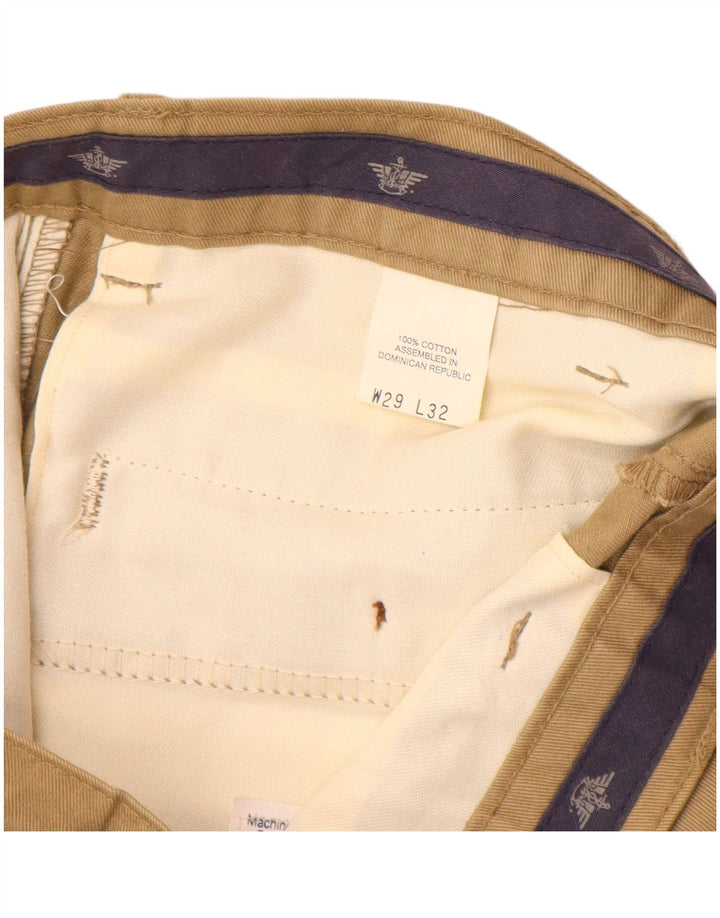 DOCKERS Pantalón chino con pinzas para hombre W29 L32 Algodón beige