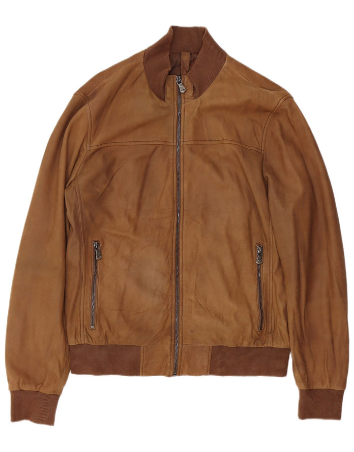 Conbipel Chaqueta de cuero para hombre IT 52 Cuero marrón grande