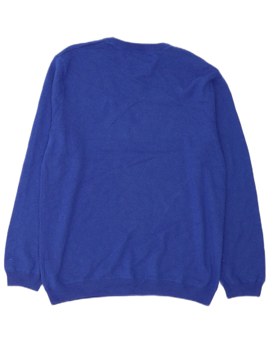 Marks & Spencer Jersey de cuello redondo para hombre de lana azul grande