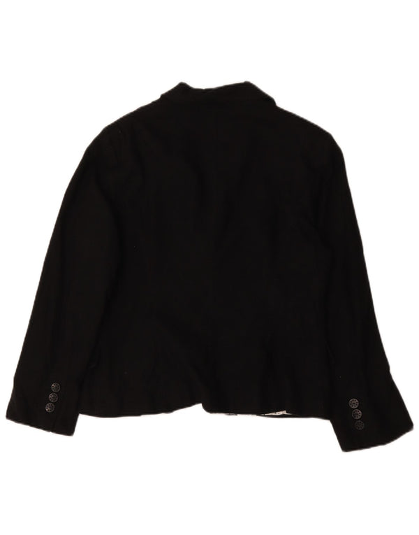 Marks & Spencer Chaqueta Blazer de 5 Botones para Mujer UK 44 Grande Lino Negro