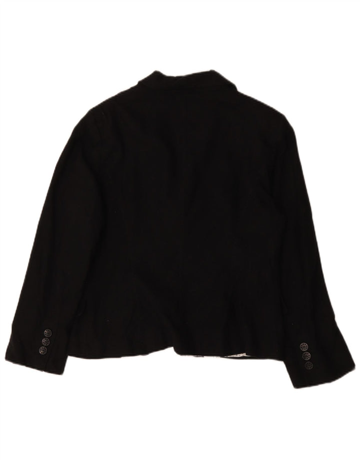 Marks & Spencer Chaqueta Blazer de 5 Botones para Mujer UK 44 Grande Lino Negro