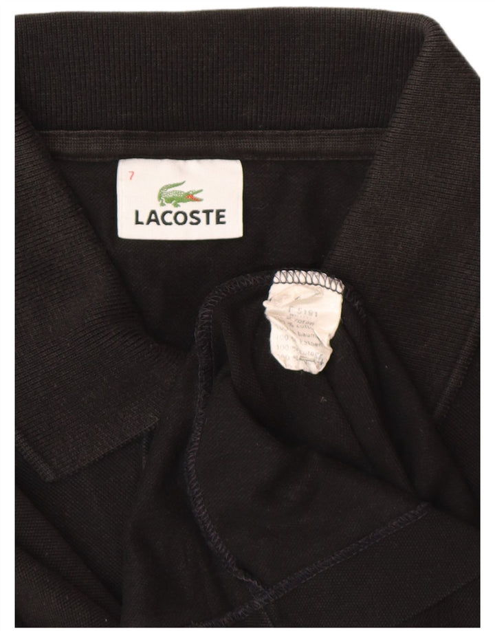 Polo Lacoste para hombre talla 7 2XL algodón negro