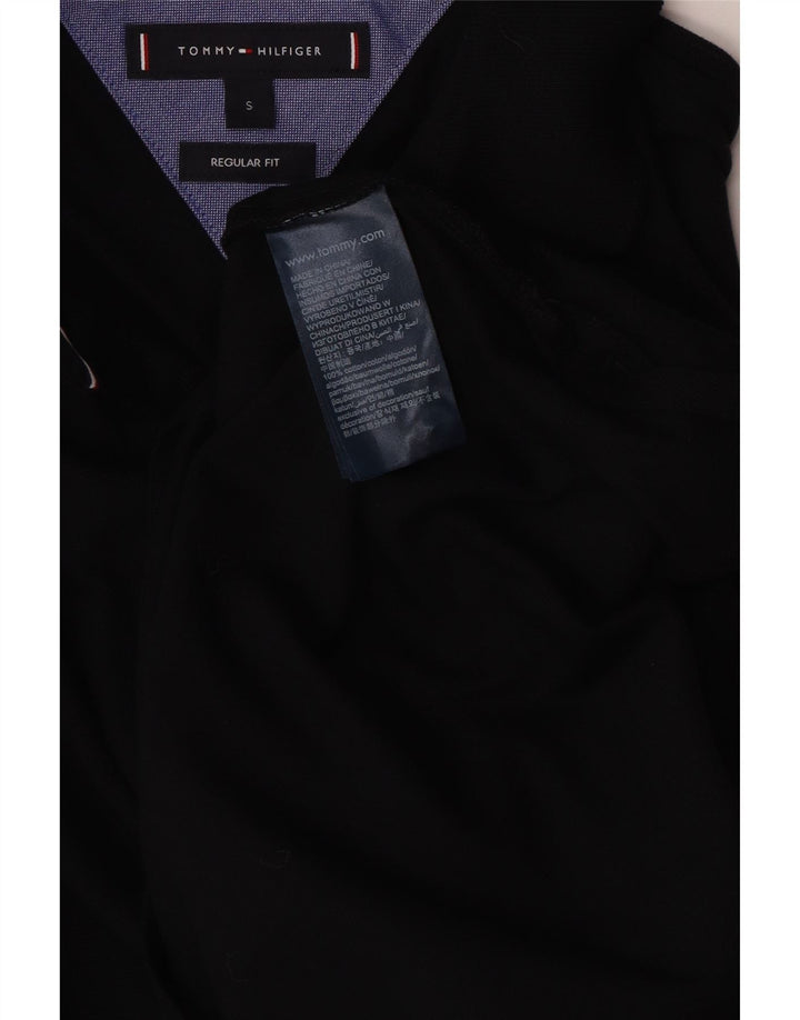 Tommy Hilfiger Polo para hombre pequeño de algodón negro