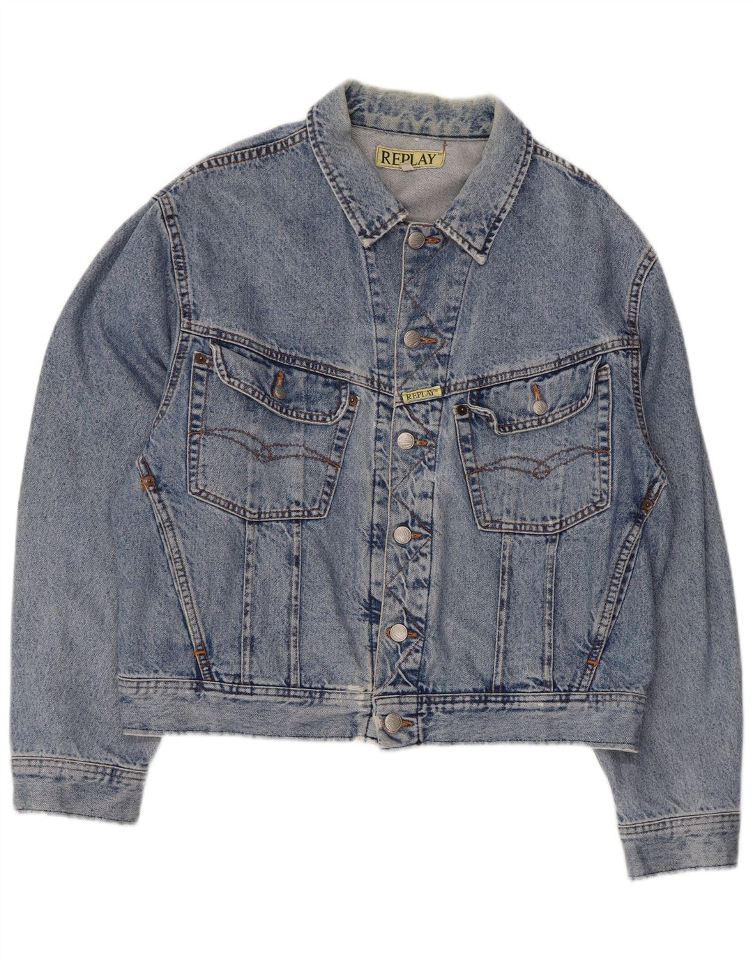 Replay Chaqueta vaquera para hombre UK 38 Algodón azul medio