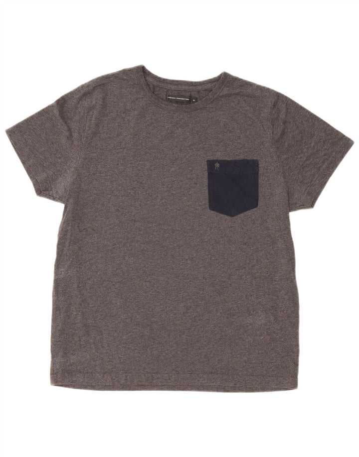 French Connection Camiseta para hombre Top XL Poliéster moteado gris