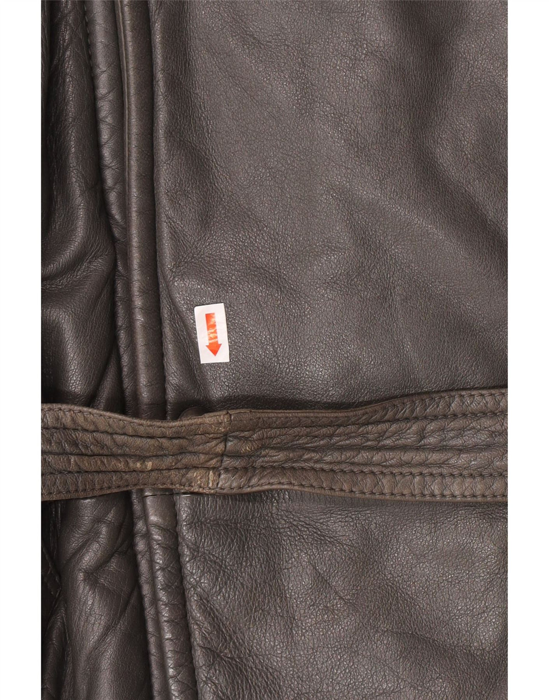DRESSCO Abrigo de cuero para hombre IT 54 2XL Cuero gris
