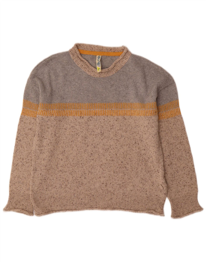 Weird Fish Suéter tipo jersey con cuello alto para mujer, talla 8, color gris pequeño