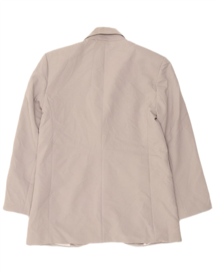 Zara Chaqueta Blazer De 1 Botón Para Mujer UK 44 Poliéster Gris Medio